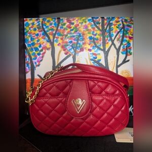 NWT Valentino Orlandi Quilted Red Shoulder Bag
